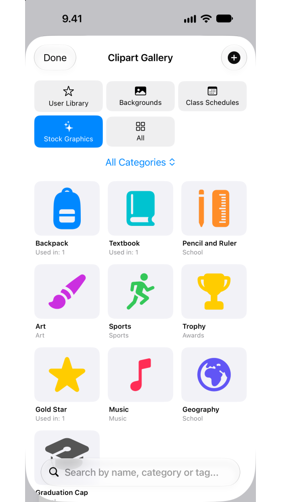 Clipart gallery & school stickers