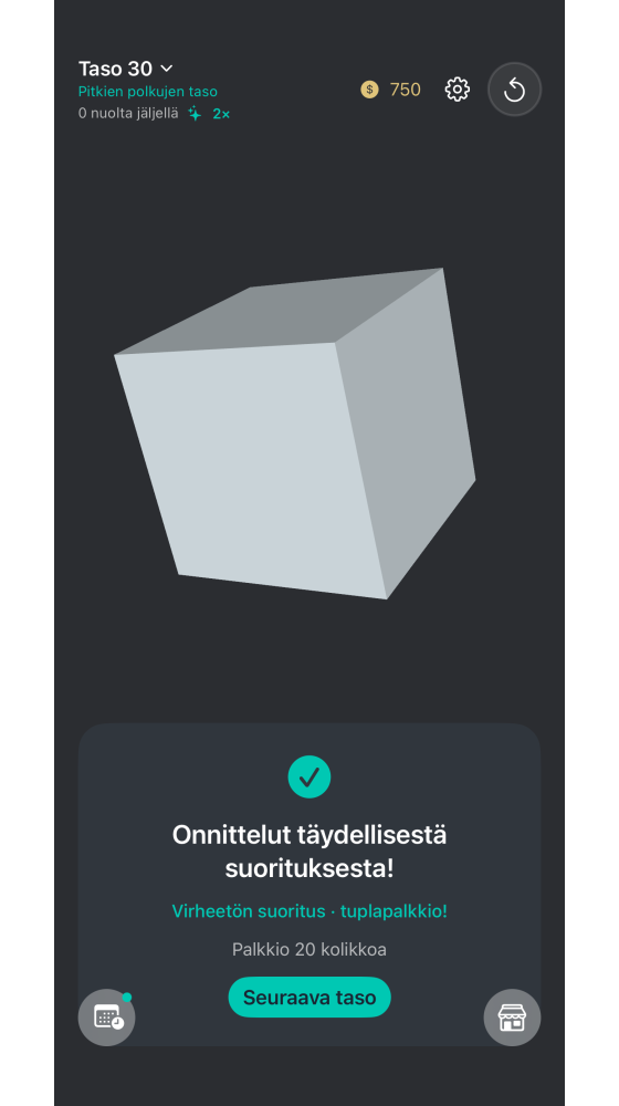 Virheetön suoritus tuo kaksinkertaisen palkinnon