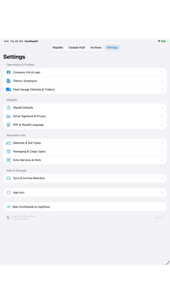 iPad — Settings