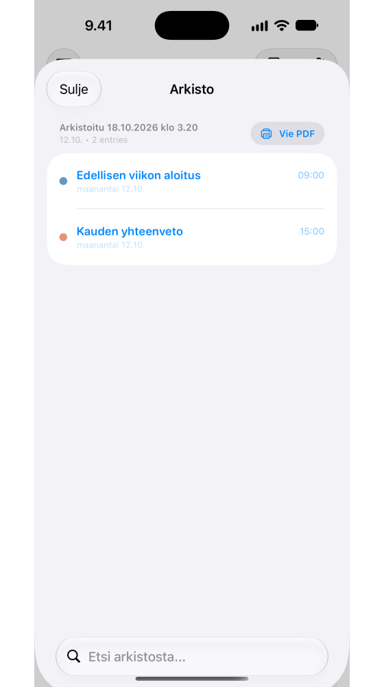 Arkistointi ja kirjoitussuojaus