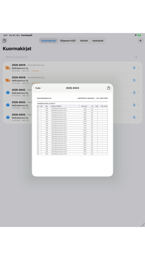 iPad — Tavaraluettelon jatkosivu