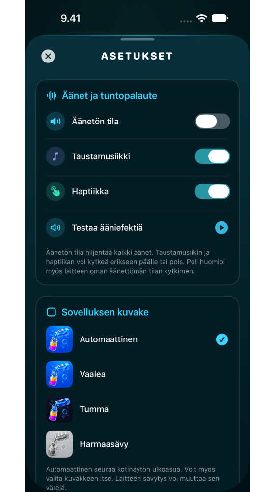 Säädä peli mieleiseksesi