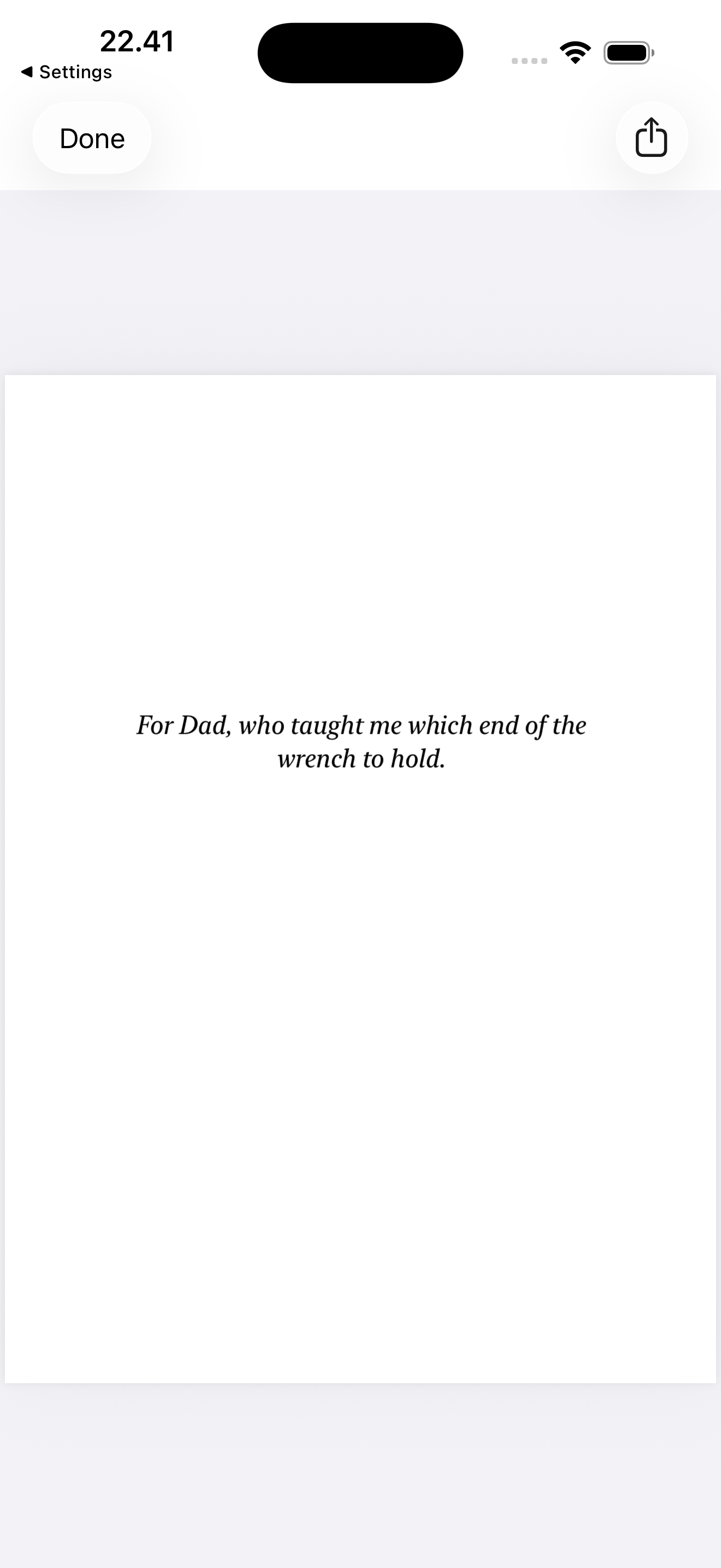 It opens with a dedication